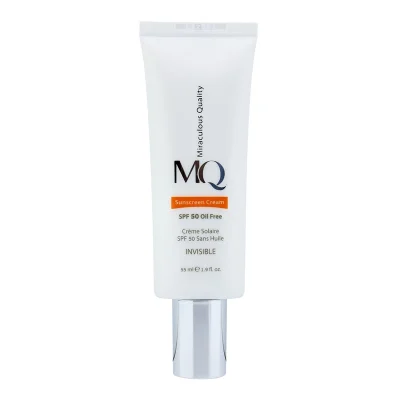 ضدآفتاب بی‌رنگ ام کیو SPF50 مدل INVISIBLE، مناسب پوست‌های چرب، حجم 55 میلی‌لیتر