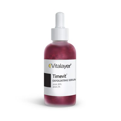 سرم لایه بردار قوی ویتالیر مدل Timevit مناسب انواع پوست حجم 30 میلی لیتر